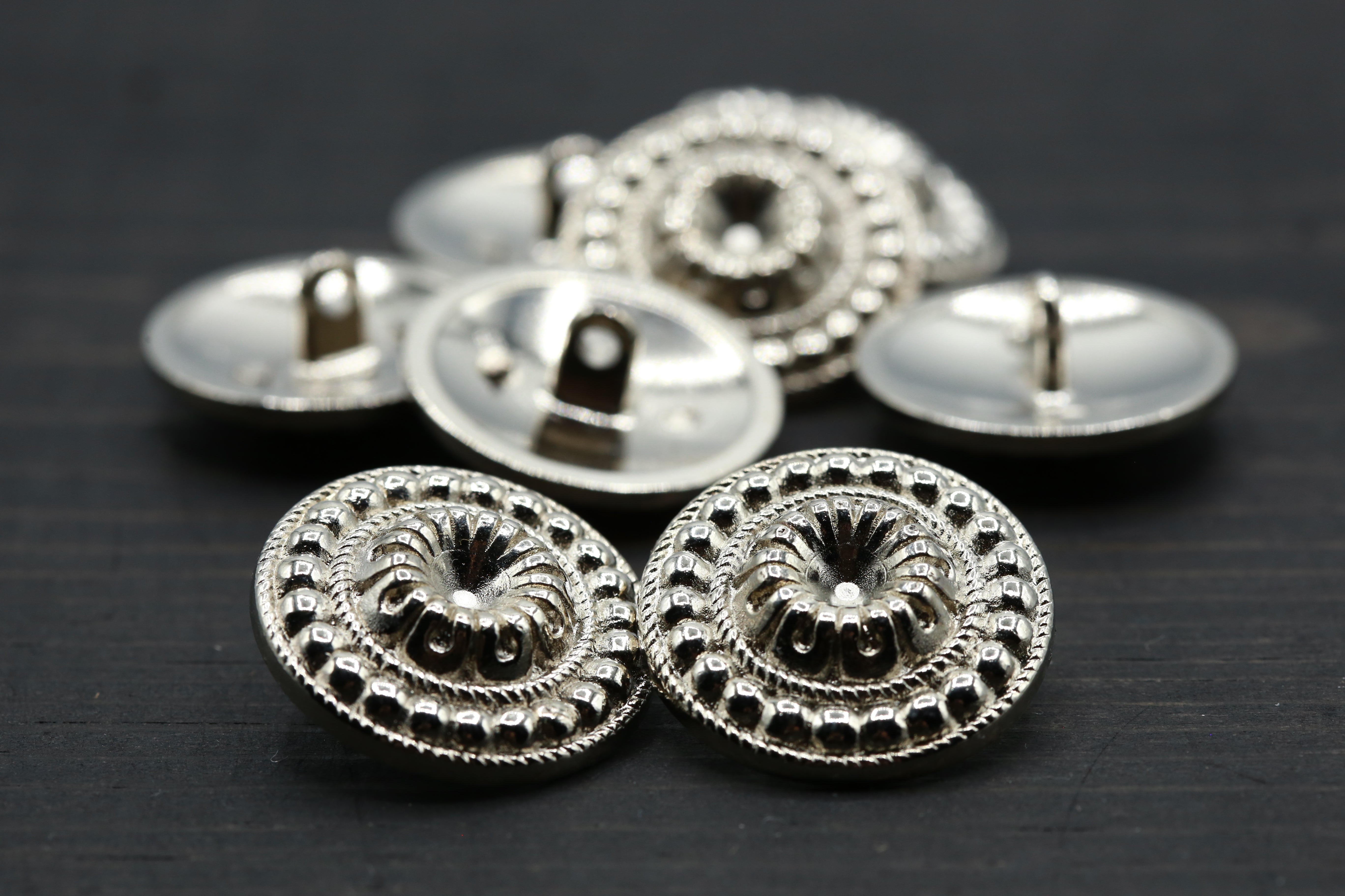4 Antique Brass Textured Metal Button – Trim 2000 Plus