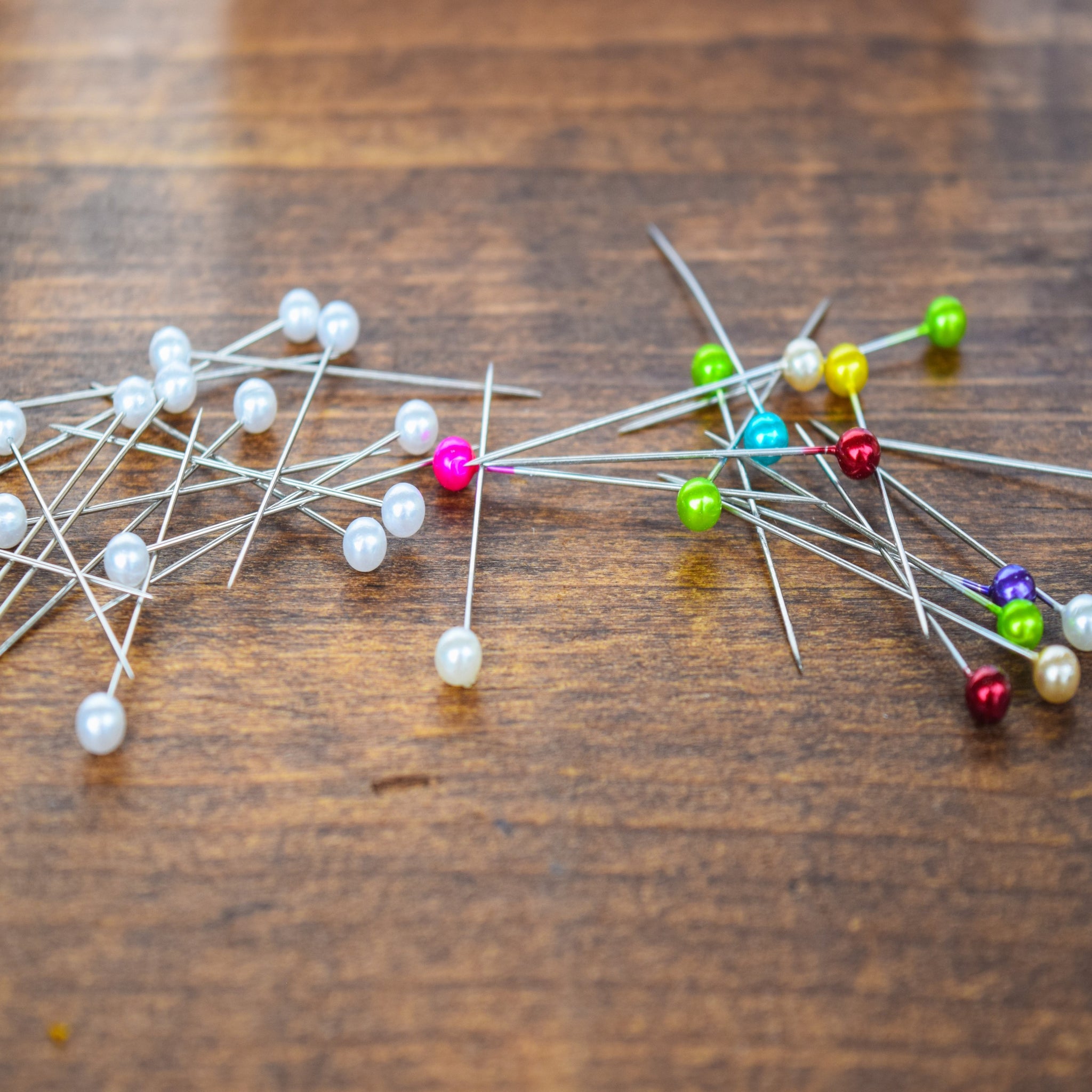 700 White and Colorful Bead Corsage Pins