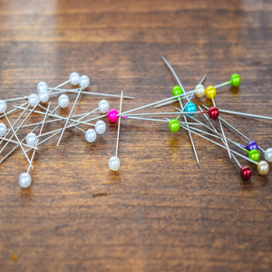 700 White and Colorful Bead Corsage Pins