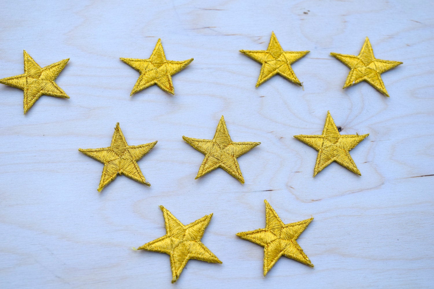 5 Pieces  Embroidery Tiny Gold Star Patches with Fine Metallic Thread.