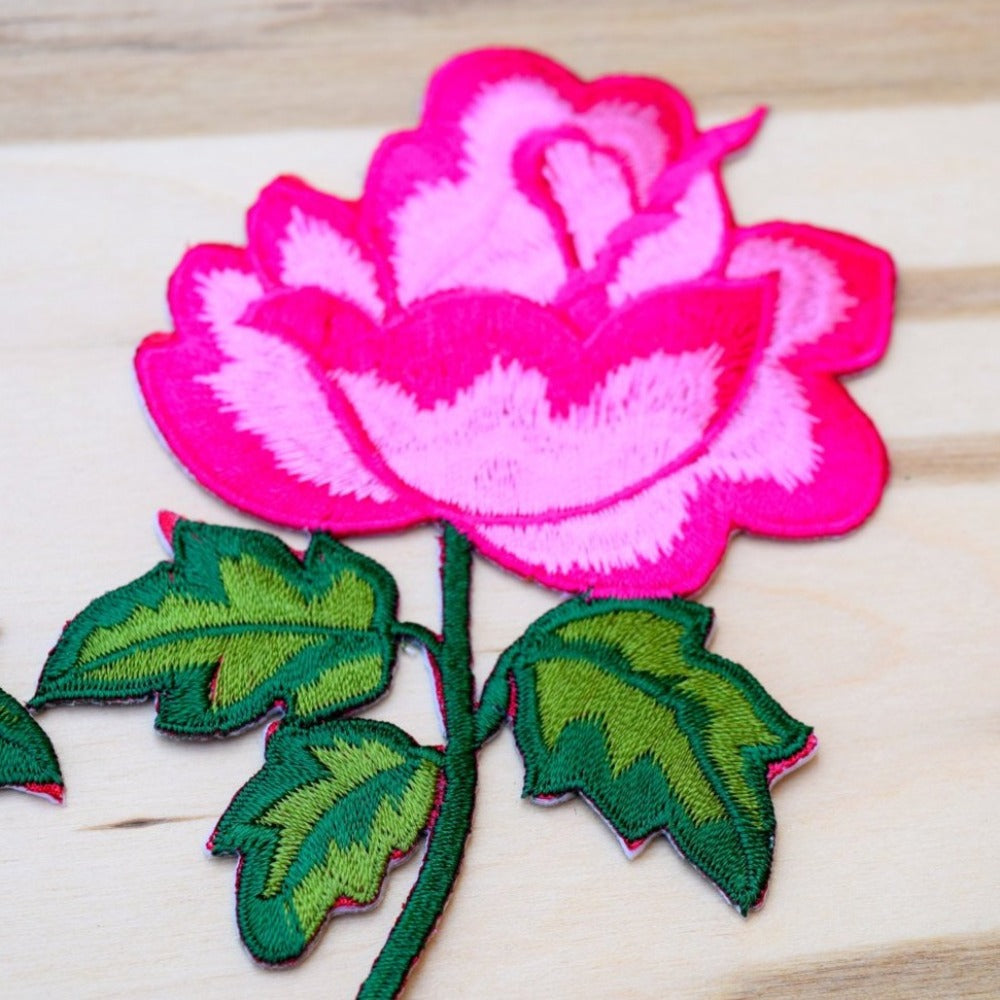 Hot Pink Embroidery Flower Patch