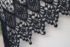 1 Yard 4.5" Priscilla's Dainty Black Polyester Venice Lace Trim