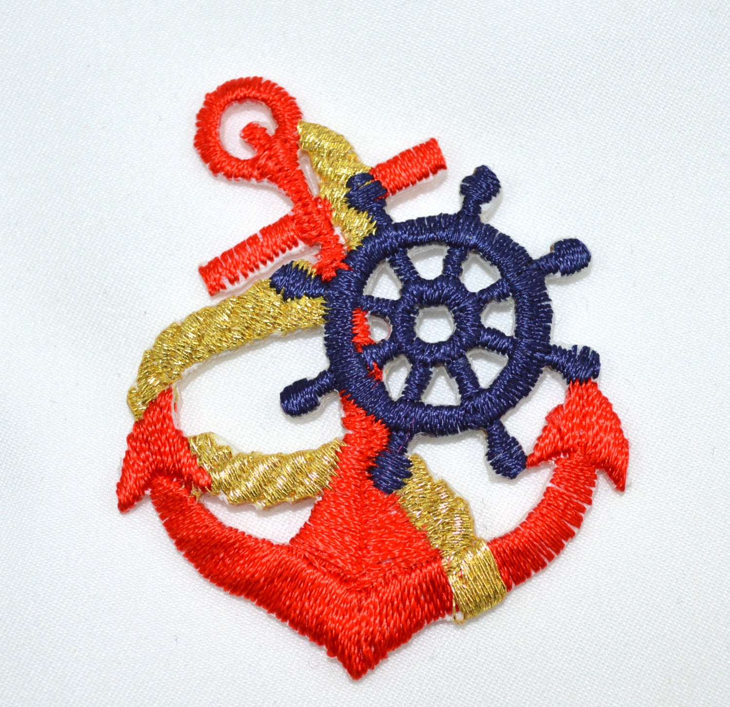 2 Red Small Size Embroidery Anchor Patches