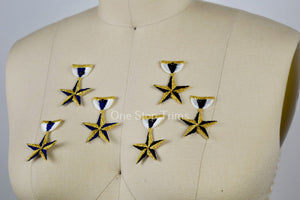 3 Gold, White, Navy Or Black Star Patches with Iron on Backing- Fine Embroidery