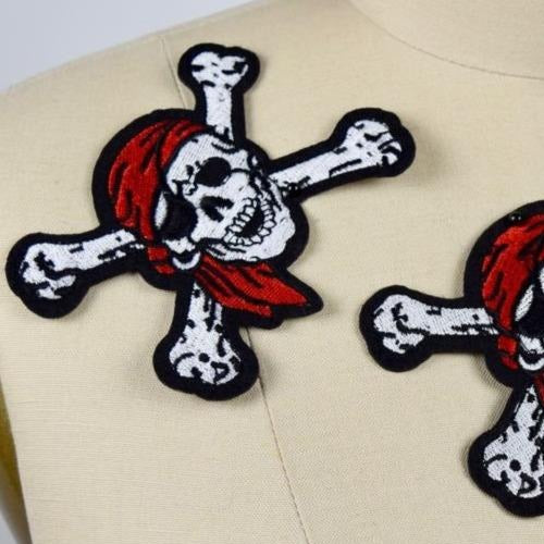 1 Pirate Skull and Bones Iron on Patch