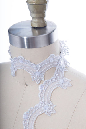 Shimmery Silver Scalloped Sequin and Beaded Lace Trim