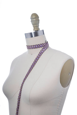 5/8" Lavender and Antique Gold Braided Gimp Trim