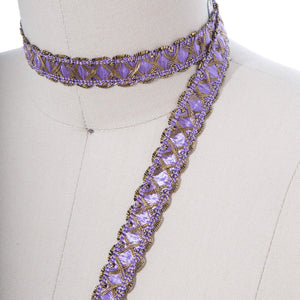 5/8" Lavender and Antique Gold Braided Gimp Trim