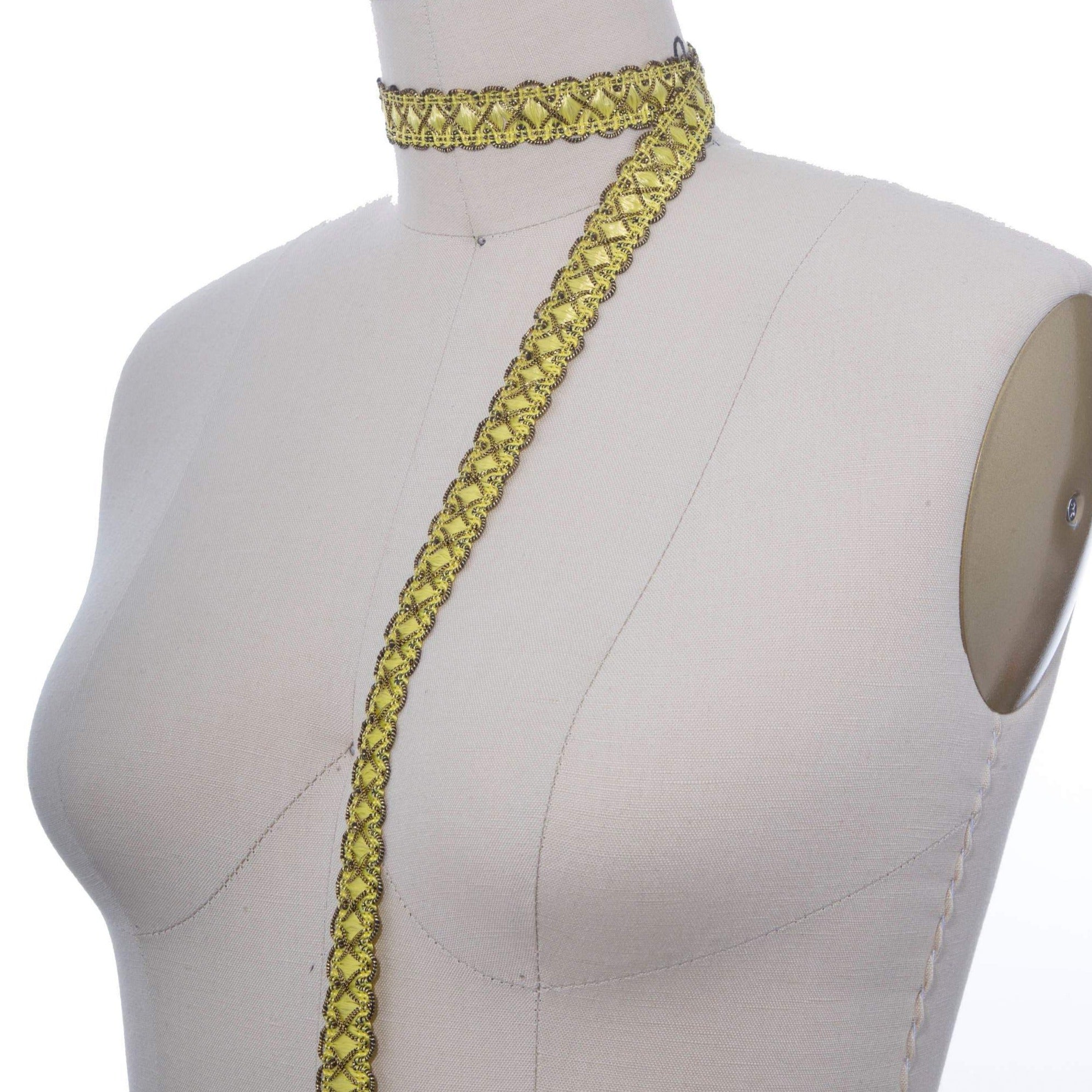 5/8" Mustard Yellow Braided Upholstery Gimp Trim