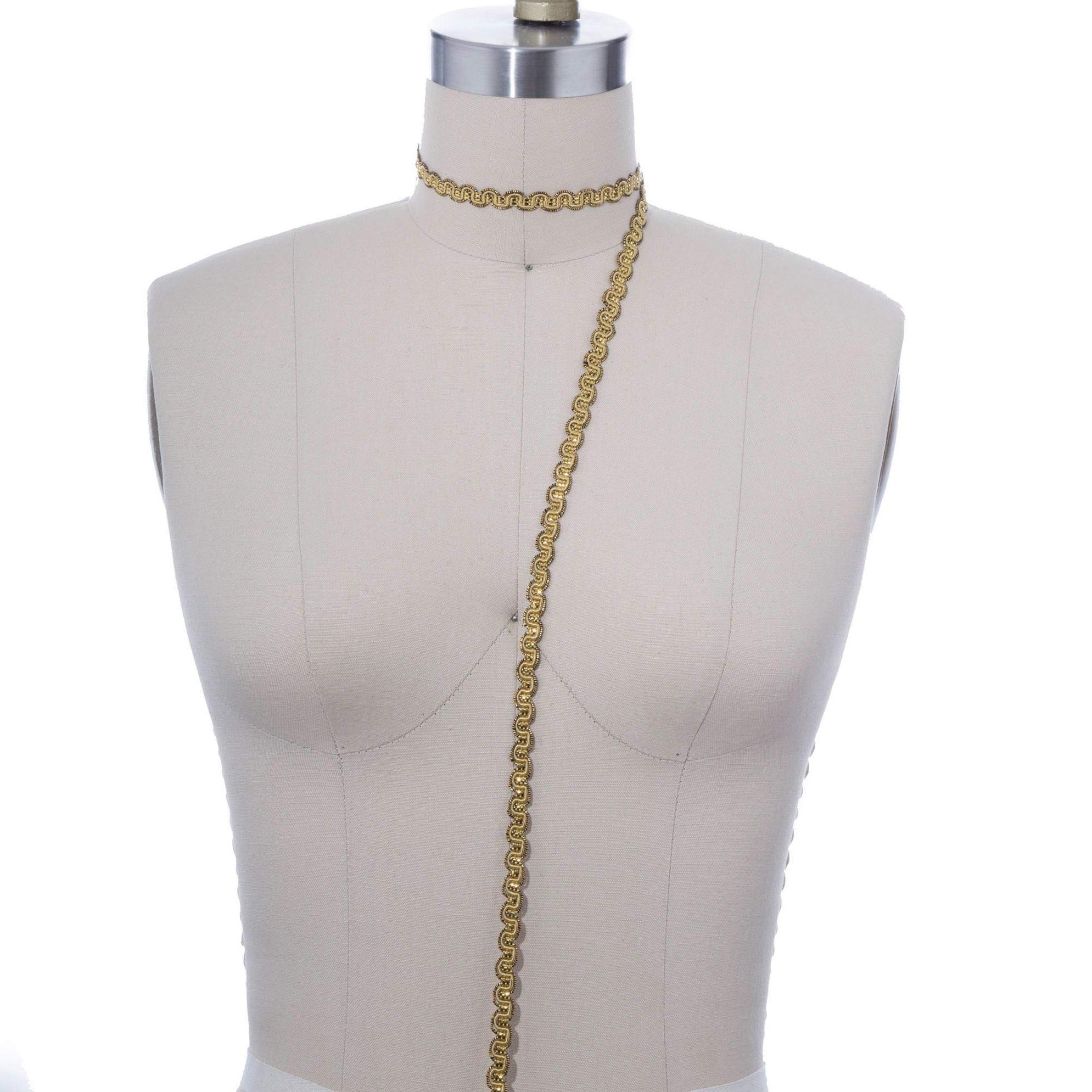 3/8" Blondini Yellow Gold Scrolled Gimp Trim