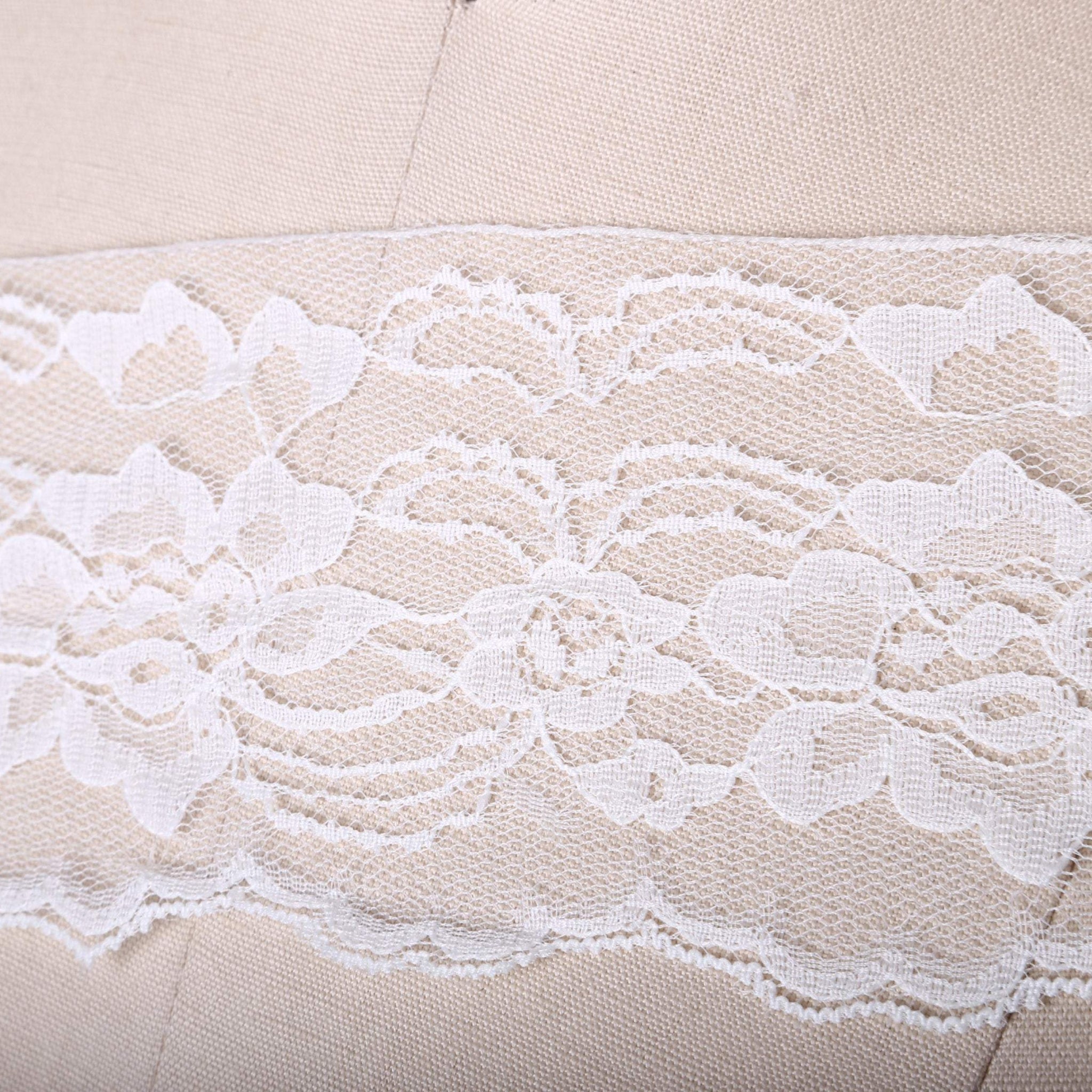 2 Yards Charming White Polyester Floral Lace Trim