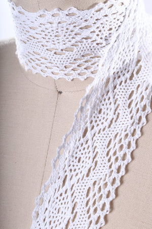 1 Yard 2.25" White Cottton/ Cluny Knitted Lace Trim