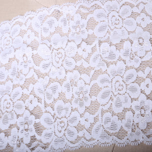 6.25" Wide White Stretch DIY Lingerie Lace Trim