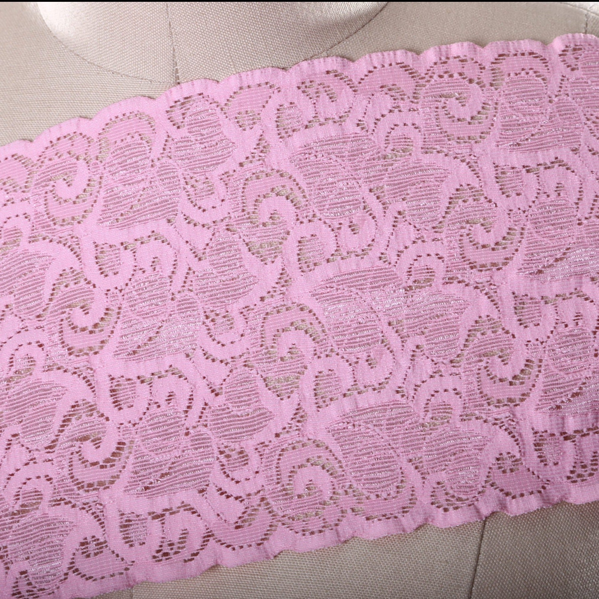 BENECREAT 30 Yards Lace Fabric Stretch Elastic 3.15 Inches Wide Trim Lace For Headbands Garters Wedding Bouquet Making - 30 Colors, 1 Yard Per Color - Foto 6