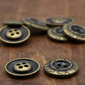 4 Bronze Geometric Pattern Metal Button