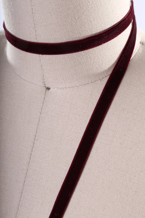 1 Yard  3/8" Burgundy single  faced Velvet ribbon  Trim.