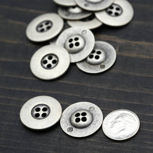 4 Silver Metal Button