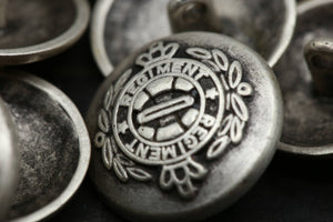 4 Silver Regiment Metal Button