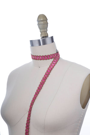 5/8" Hot Pink and Gold Crossover Gimp Trim