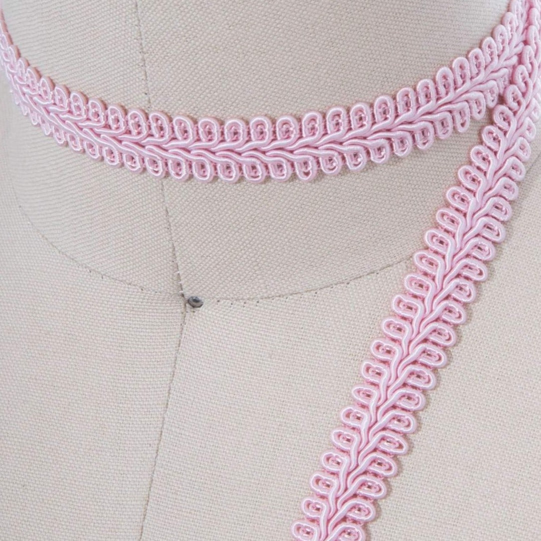 5/8" Baby Pink French Upholstery Braided Gimp Trim Ribbon