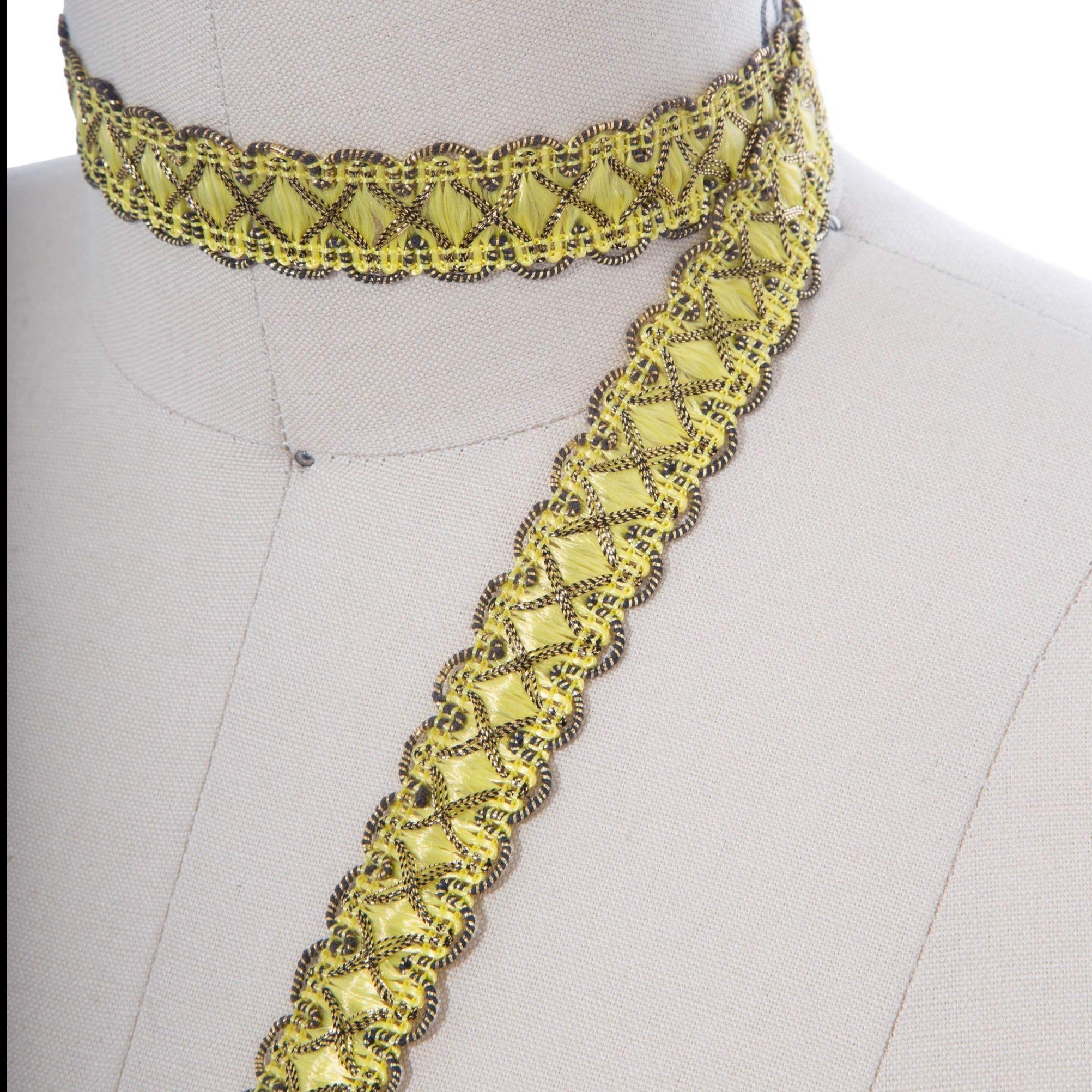 5/8" Mustard Yellow Braided Upholstery Gimp Trim