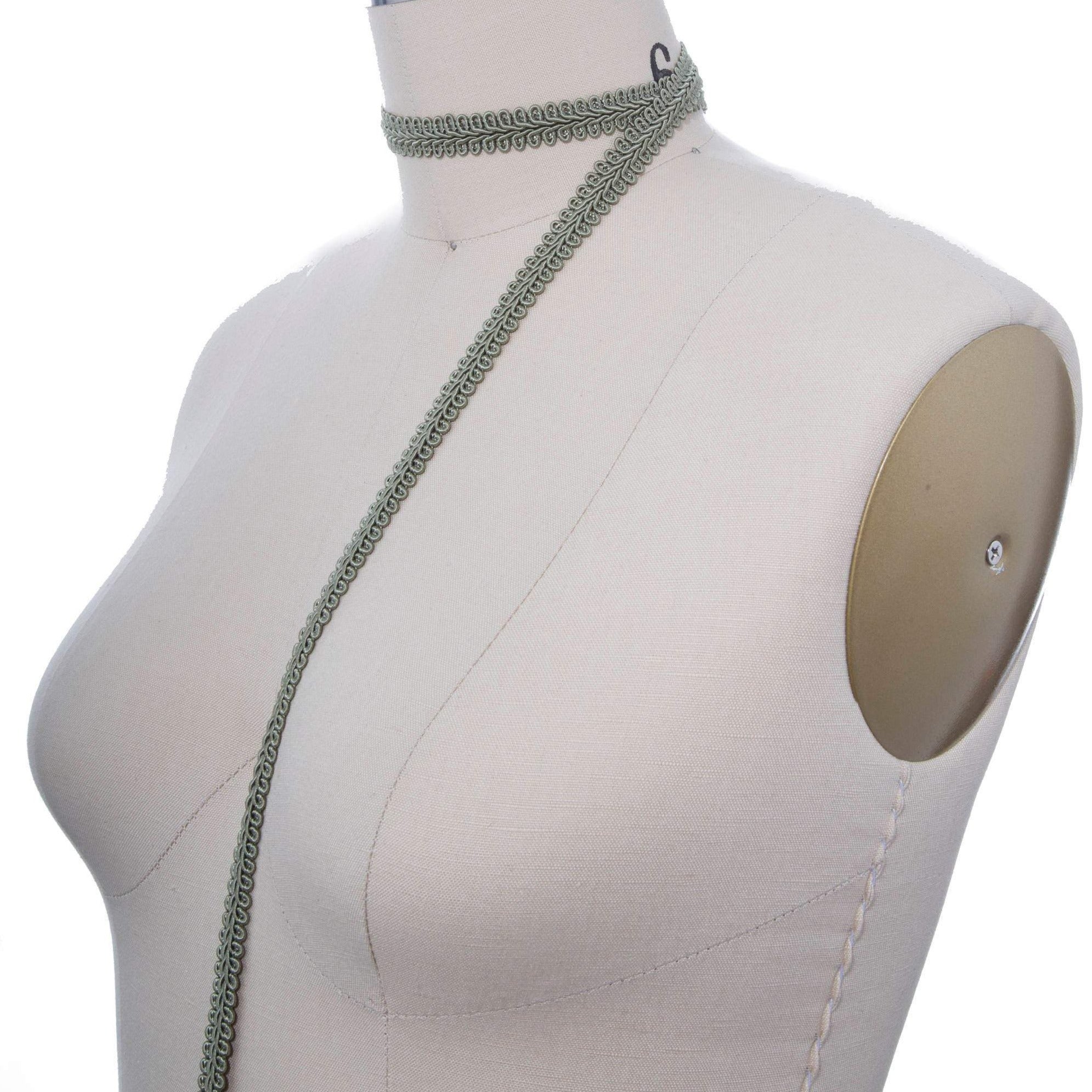 5/8" Moss Green Braided Upholstery French Gimp