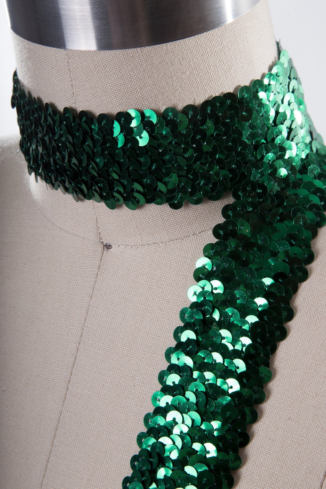 1 Yard 1.5" Emerald Green Stretch Sequin Ribbon Trim