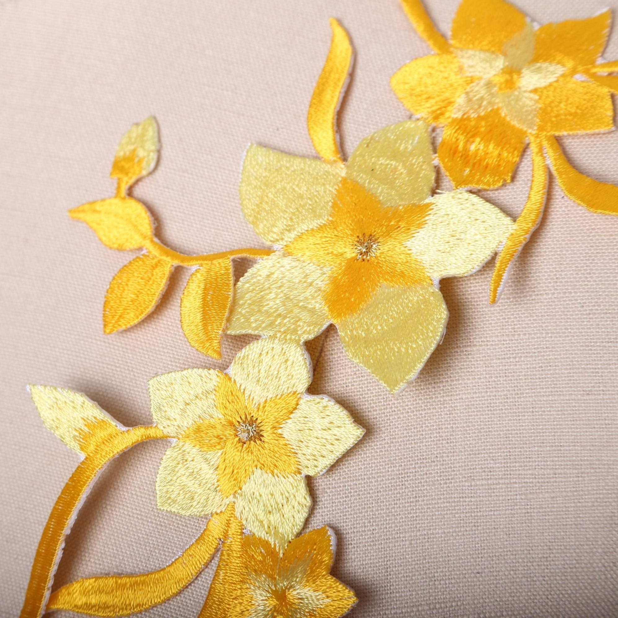 2 Hawaiian Style Yellow Flower Patches/Appliques: Iron On