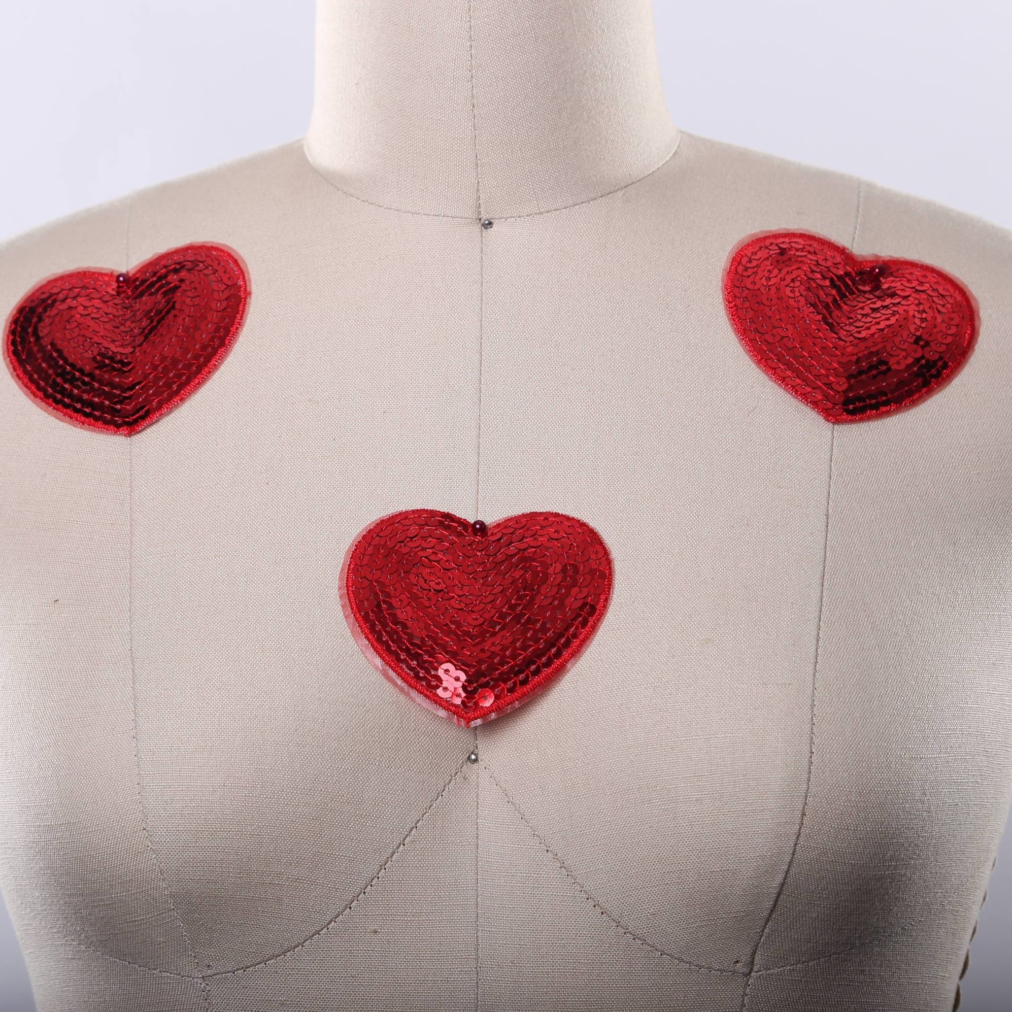 2 Pieces 3 Sequin Heart Patches – Trim 2000 Plus