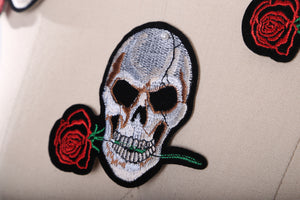 1 Badass Skull With Rose  Patch