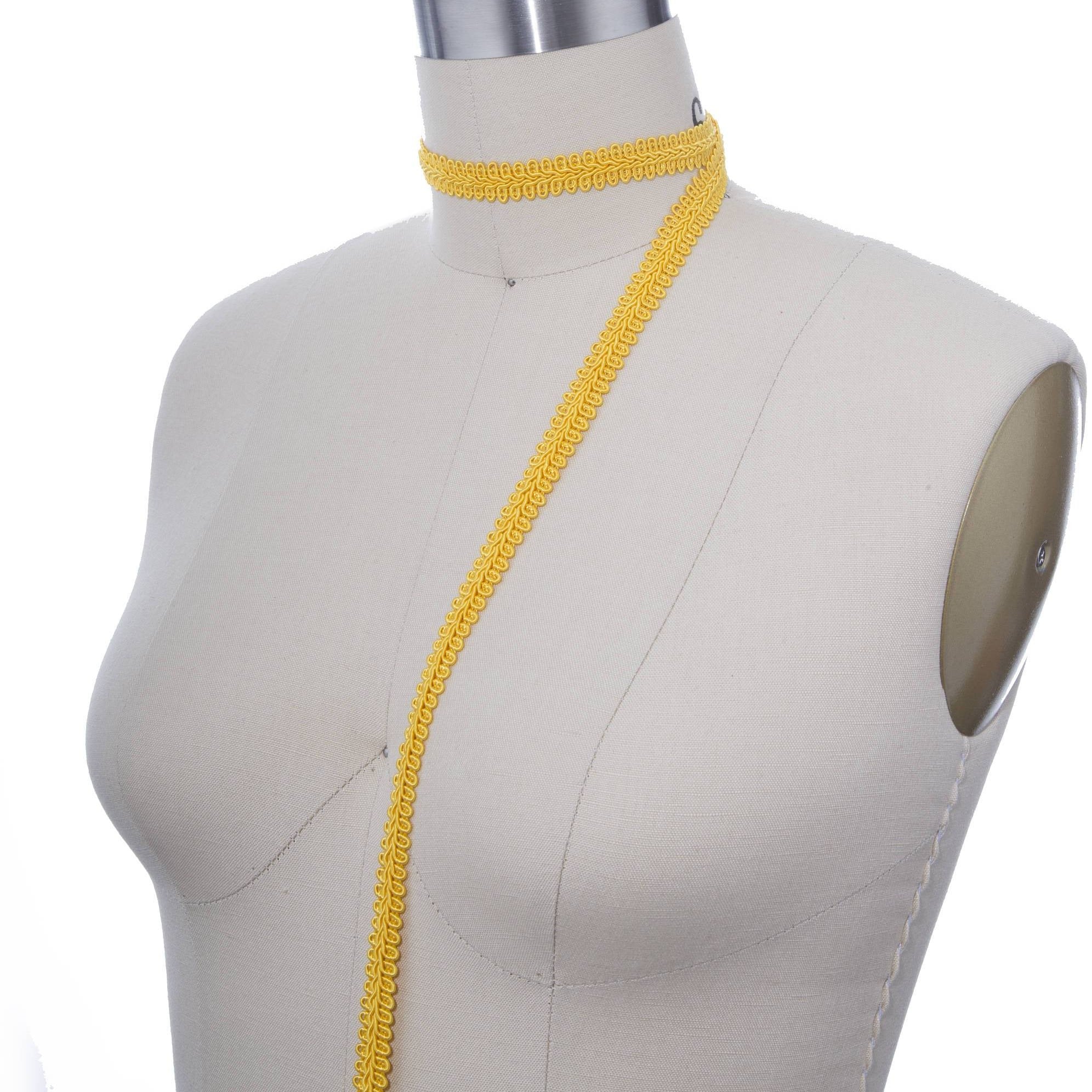 5/8" Canary Yellow Braided Upholstery Gimp Trim