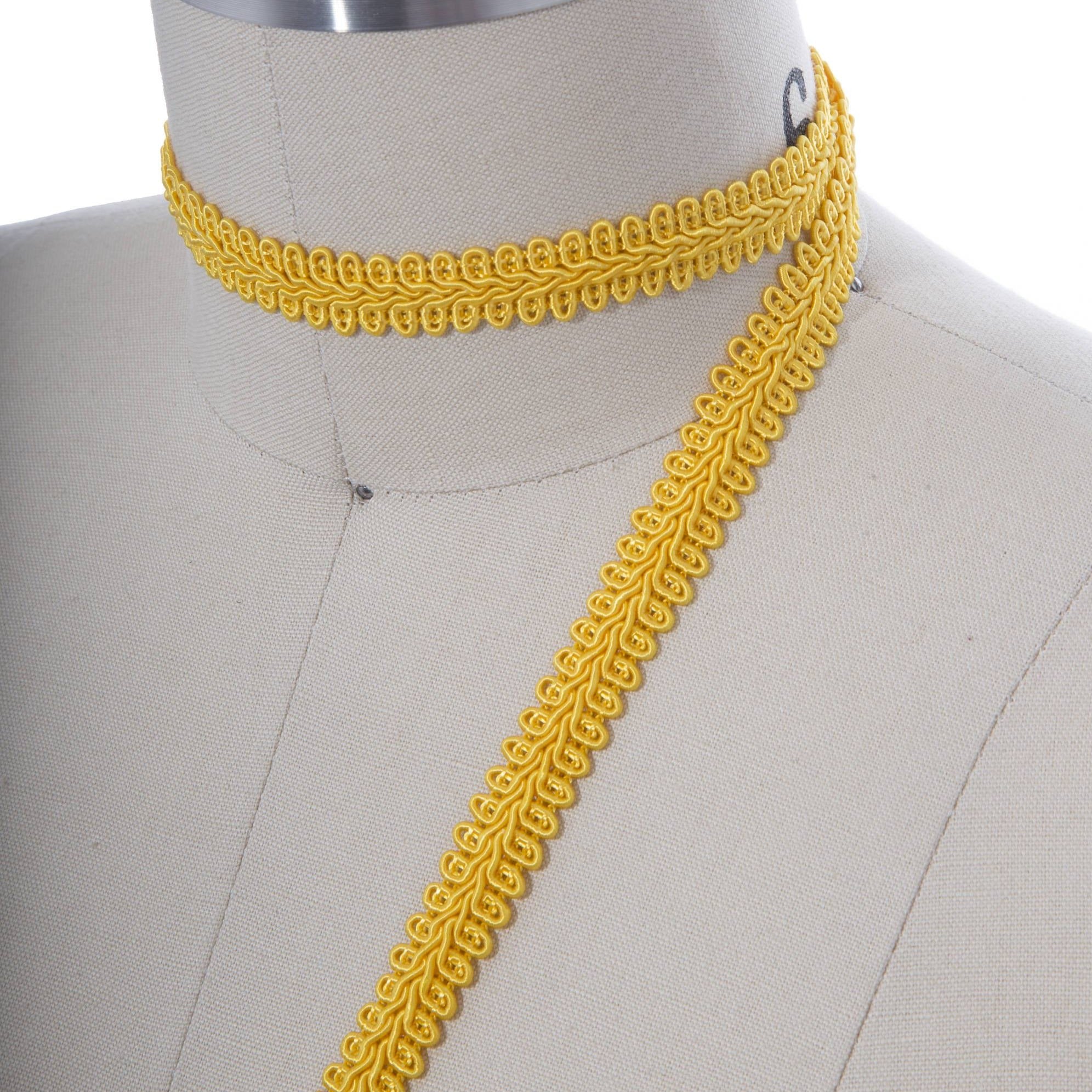 5/8" Canary Yellow Braided Upholstery Gimp Trim