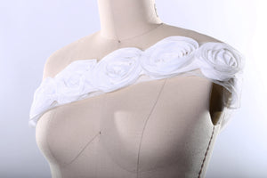 1 Yard 3" 3D Swirled Rose Lace Trim: Available in Black and White