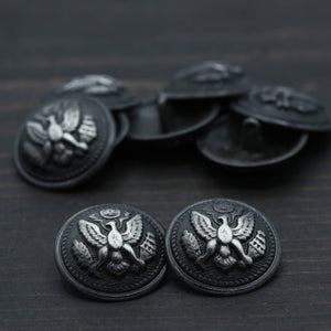 4 Charcoal Eagle Flying Design Gunmetal Button