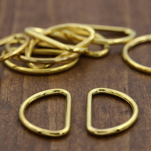 4 Pieces 1.25" Gold Metal D Rings