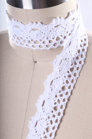 2 Yards 1" White Crochet Cotton Lace Trim