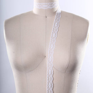4 Yards Super Narrow White Polyester Bridal Lace Trim