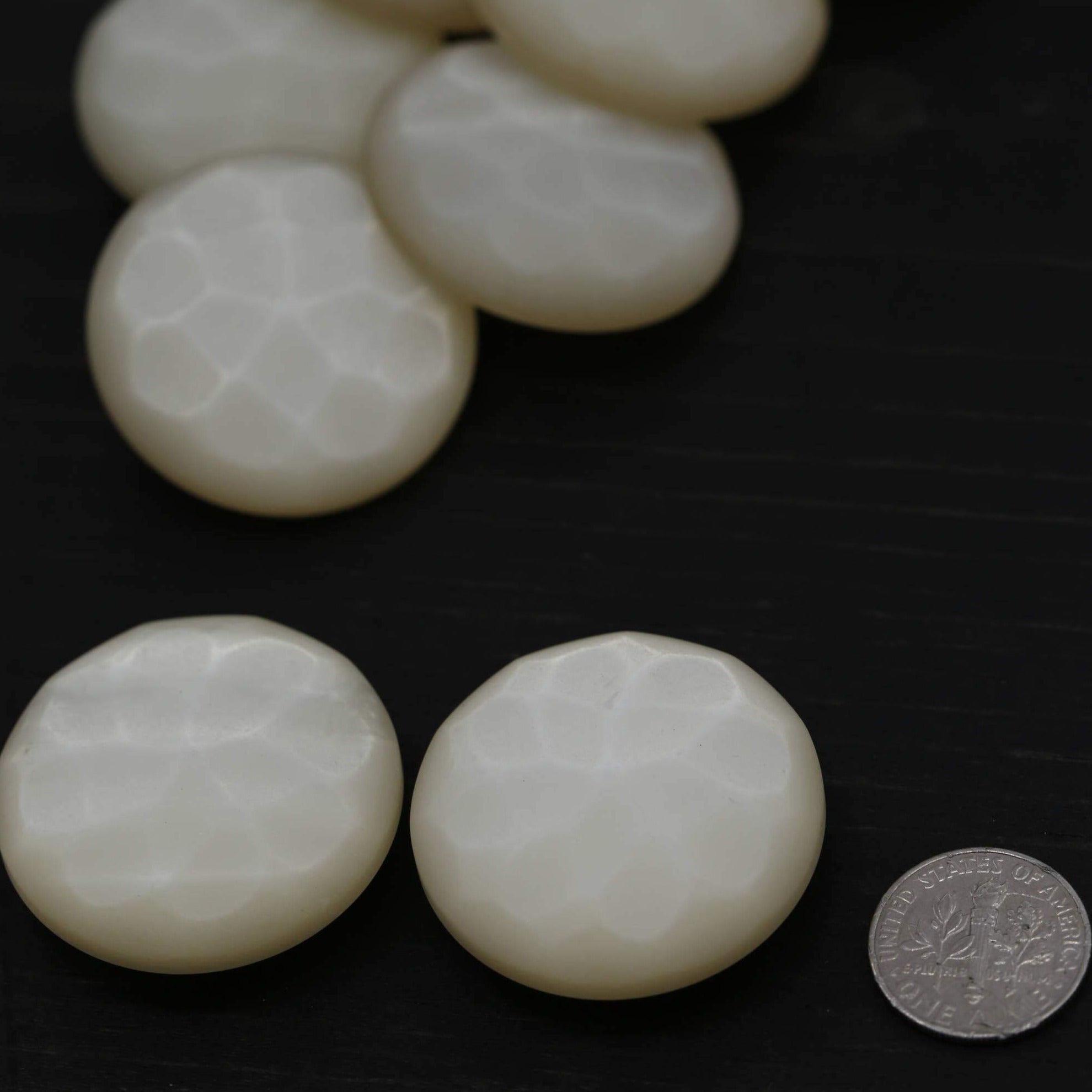 12 Off White Fish Scales Design Plastic Button