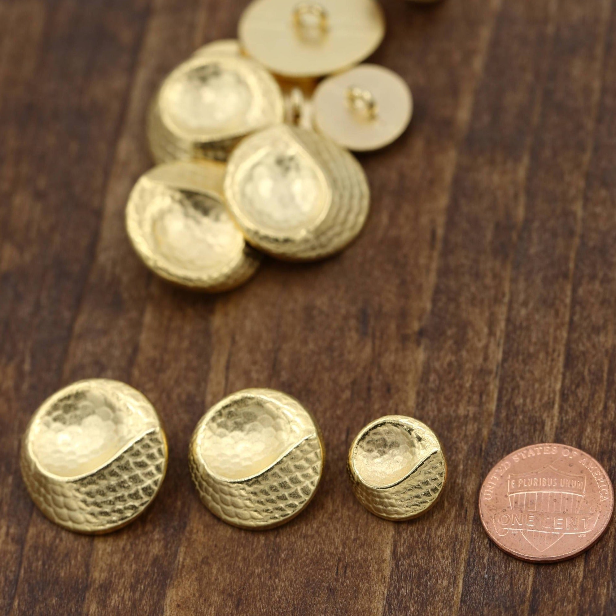 4 Gold Scaled with Meteor Dip Metal Button