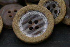 12 Construction Sanded Faux Wood Plastic Button