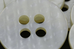 4 Ivory Oversized Plastic Button