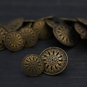 12 Bronze Small Metal Button