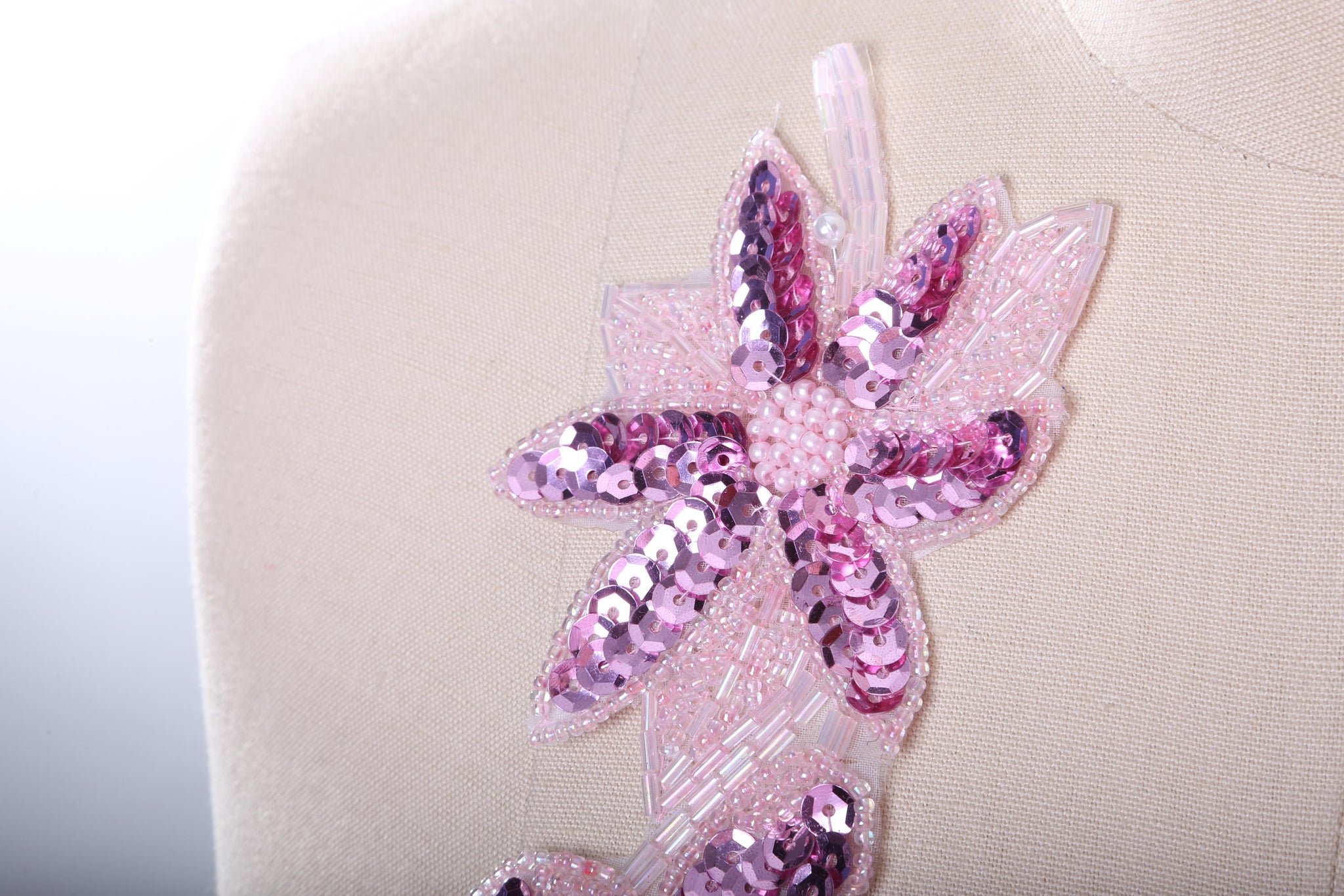 2 Dual colored Pink Sequin Flower Applique/Patch