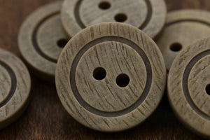 12 Taupe Circle Rimmed Plastic Button