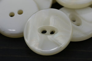 12 Pieces Ivory Glossy Finish Plastic Button