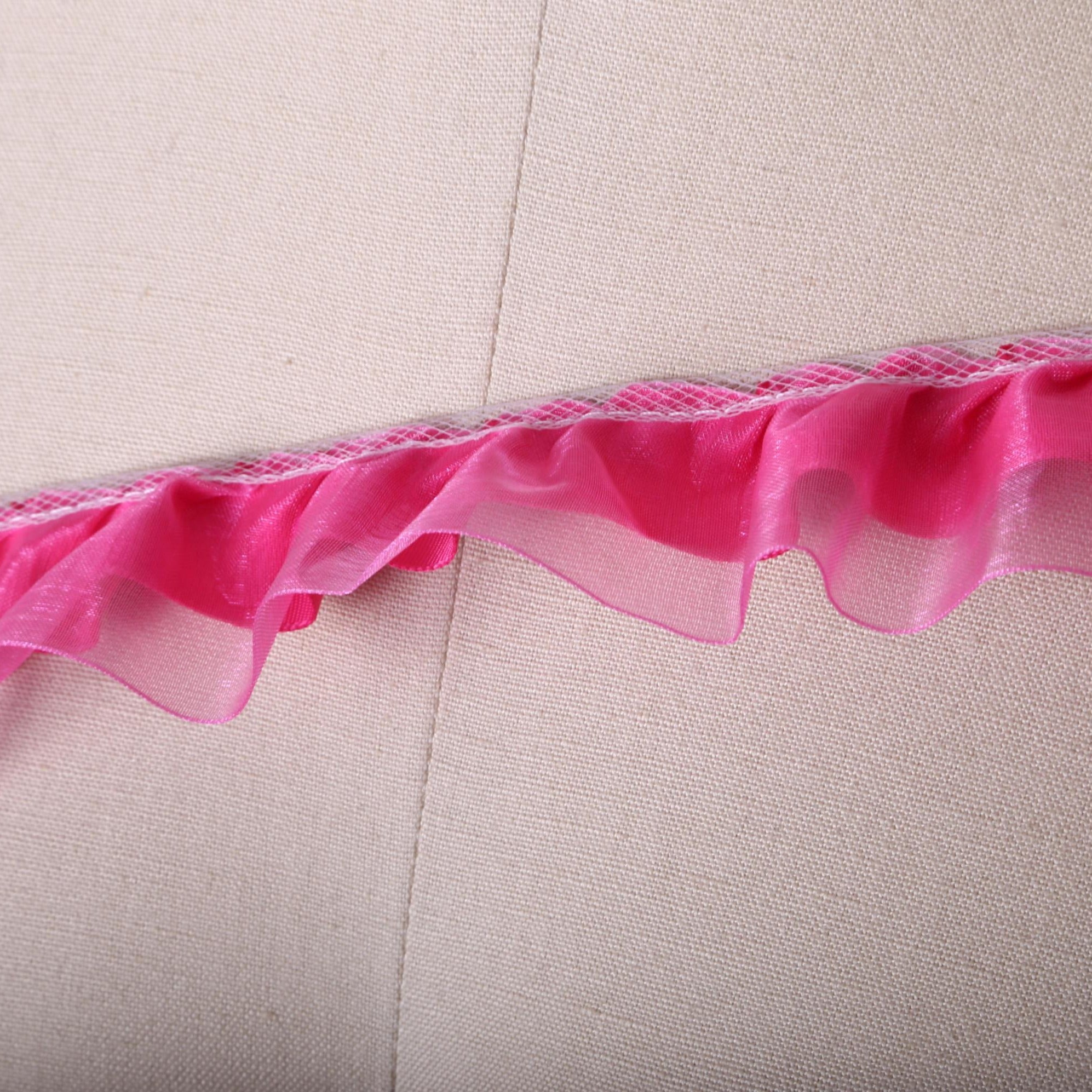 YYCRAFT 11 Yards Satin Ruffle Trim Fabric Trims and Embellishments by The  Yard, 1.5 Inch Hot Pink