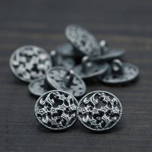 4 Charcoal Gunmetal Button