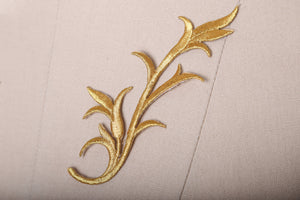 2 Pieces Gold Or Black  Leaf Embroidery Patches