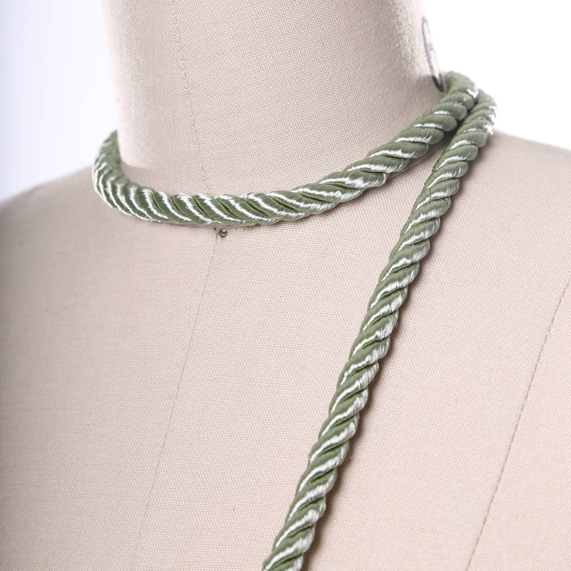 1 Yard Olive Khaki Green Twisted Satin Tape Rope Cord Trim