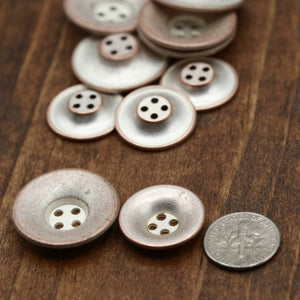 6 Rose Gold Concave Dip Metal Bronze Button